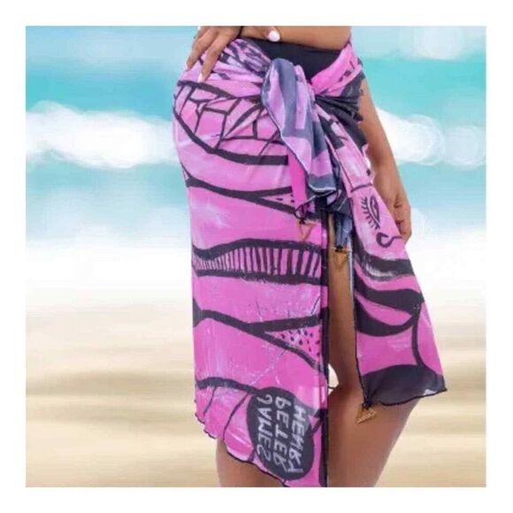 Swiminista x James Peter Henry Superb Long Sarong Beach Activities Print - Picture 2 of 4